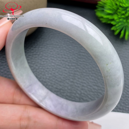 豪8印象X26010X976翡翠手镯圈口62.9天然浅紫浅绿缅甸玉镯-有沙眼