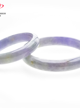 豪8印象C26060C196翡翠子母手镯一对圈口67.1mm天然紫罗兰玉镯