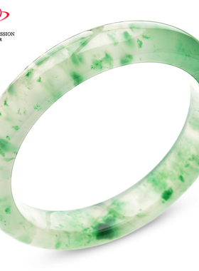 豪8印象.翡王妃F1825180A117非洲翠手镯圈口59.7mm冰种飘花玉镯子