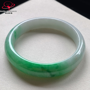 豪8印象手镯之家V26360V915翡翠圈口55.7阳绿A货天然缅甸玉镯子