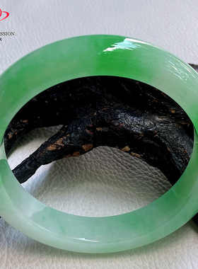 豪8印象手镯之家Z262200Z103翡翠手镯圈口55.2mm冰种阳绿玉手镯