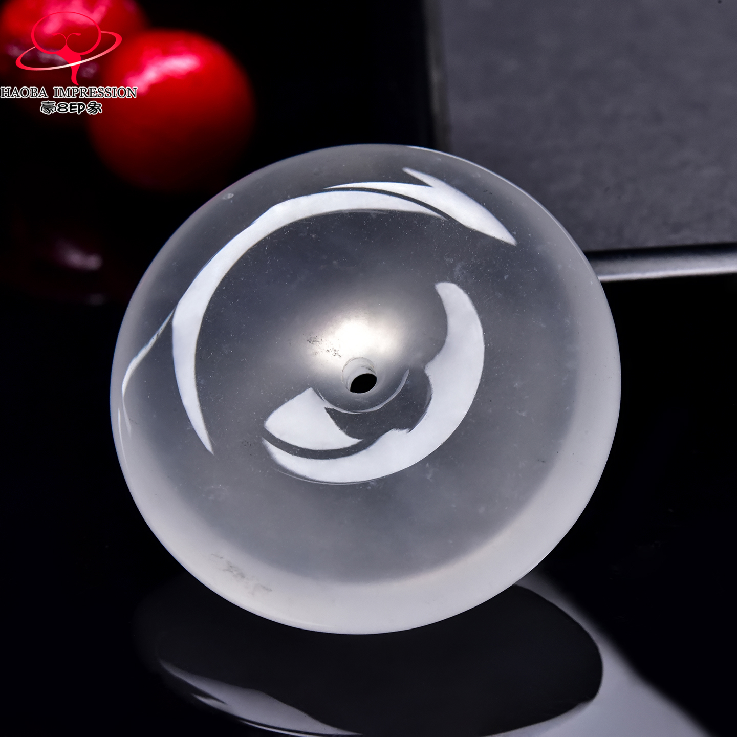 豪8印象翡王妃F25009F201非洲翠平安扣吊坠天然极光白平安环挂件