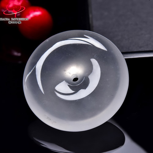 豪8印象翡王妃F25009F201非洲翠平安扣吊坠天然极光白平安环挂件