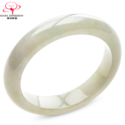 豪8印象P26060P204翡翠手镯圈口53.6mm冰糯种浅黄翡天然缅甸玉镯