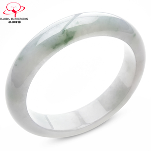 豪8印象·手镯之家M395翡翠手镯内径58.2mm天然冰糯种绿飘花玉镯