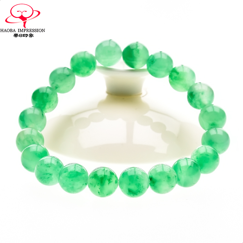 豪8印象/翡王妃FS18-108非洲翠玉手链手串女款珠链冰飘花珠宝带证