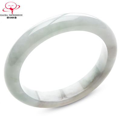 豪8印象P26005P607翡翠手镯圈口52.3mm冰糯种天然缅甸a货淡绿玉镯