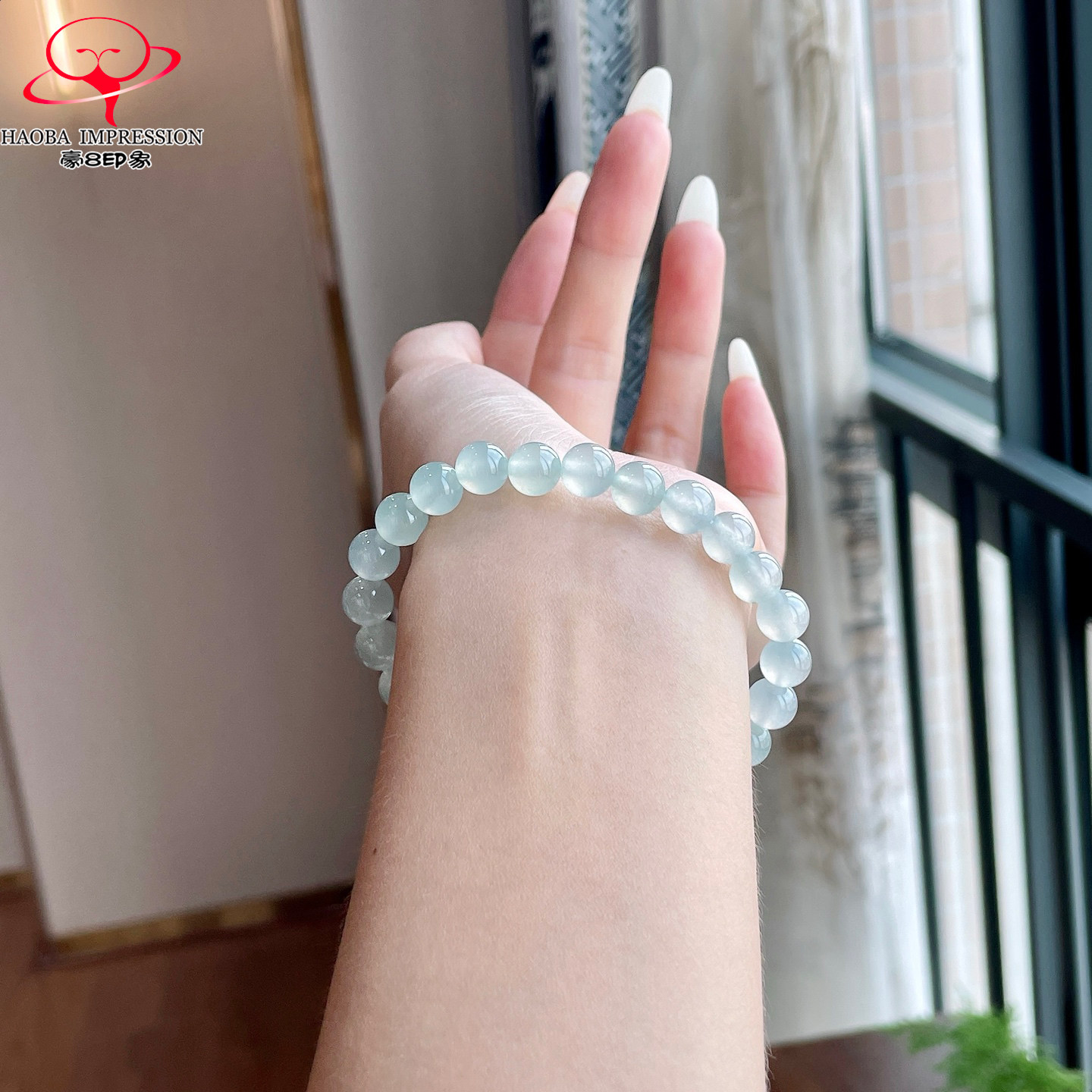 豪8印象P950高冰种翡翠珠链/手链/手串8.1/23颗天然缅甸玉石珠子