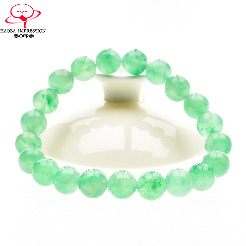 豪8印象/翡王妃FS18-117天然非洲翠玉手链圆珠手串冰飘花玉石珠宝