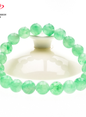 豪8印象/翡王妃F25009F334天然非洲翠玉手链圆珠手串冰种飘花玉石