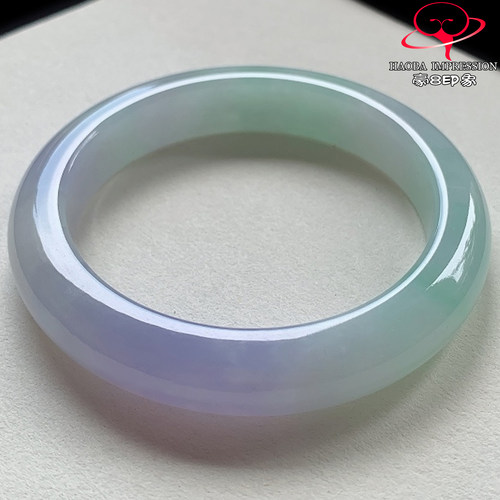 豪8印象V261680V1665翡翠手镯圈口54.8天然冰种春彩缅甸玉手镯a货