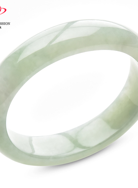 豪8印象手镯之家S225018Y609翡翠贵妃手镯圈口49.4mm白底浅绿玉镯