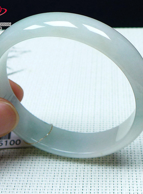 豪8印象L26060L253翡翠手镯圈口57.5mm天然缅甸冰糯种a货浅绿玉镯