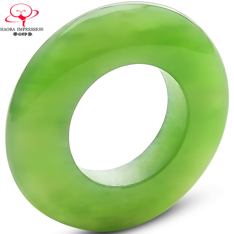 豪8印象k547珠宝和田玉平安环吊坠天然玉石冰种阳绿碧玉挂件男款