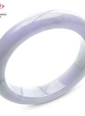 豪8印象P26048P213翡翠手镯圈口57.1mm天然缅甸淡紫飘绿花玉镯