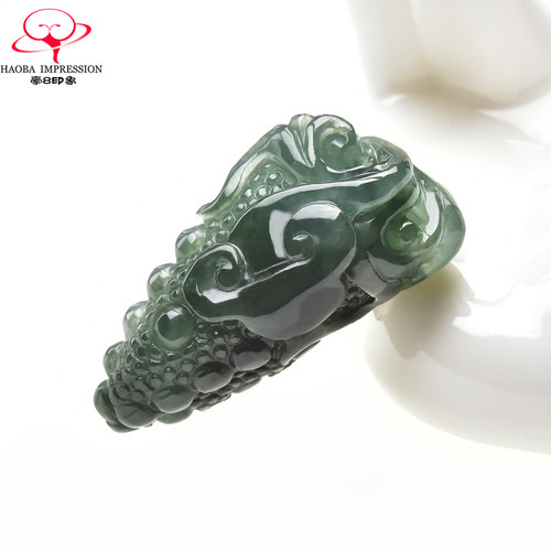 豪8印象手镯之家G26070G235翡翠葡萄吊坠冰种蓝飘花富贵连年挂件