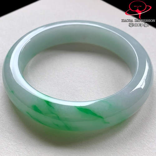 豪8印象V261800V2520翡翠手镯圈口56.1天然冰糯种阳绿缅甸玉手镯