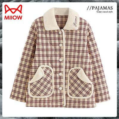 猫人单件上衣睡衣女三层纯棉加绒