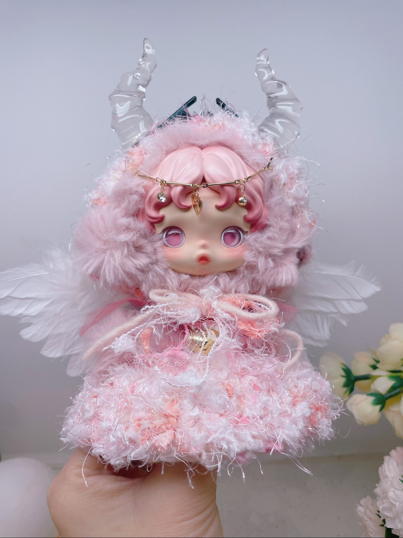 【手工定制】SP娃衣不眠剧场光织园skullpanda娃娃搪胶衣服头饰