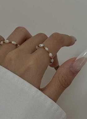 AS不褪色淡水珍珠戒指个性百搭