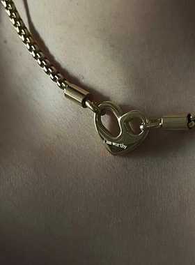 双面爱心18k吊坠不锈钢