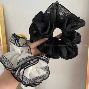 时尚 发饰女 蕾丝大肠圈女高级感后脑勺丸子头发绳气质轻奢发圈新款