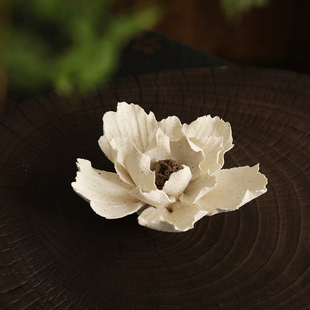 三生新品手捏花陶瓷香插摆件扩香器禅意茶宠