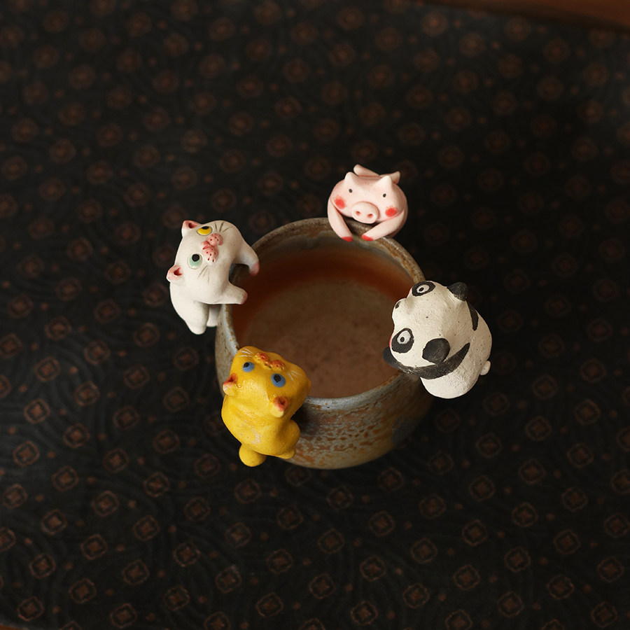 太阳屋茶宠手捏摆件陶瓷萌物