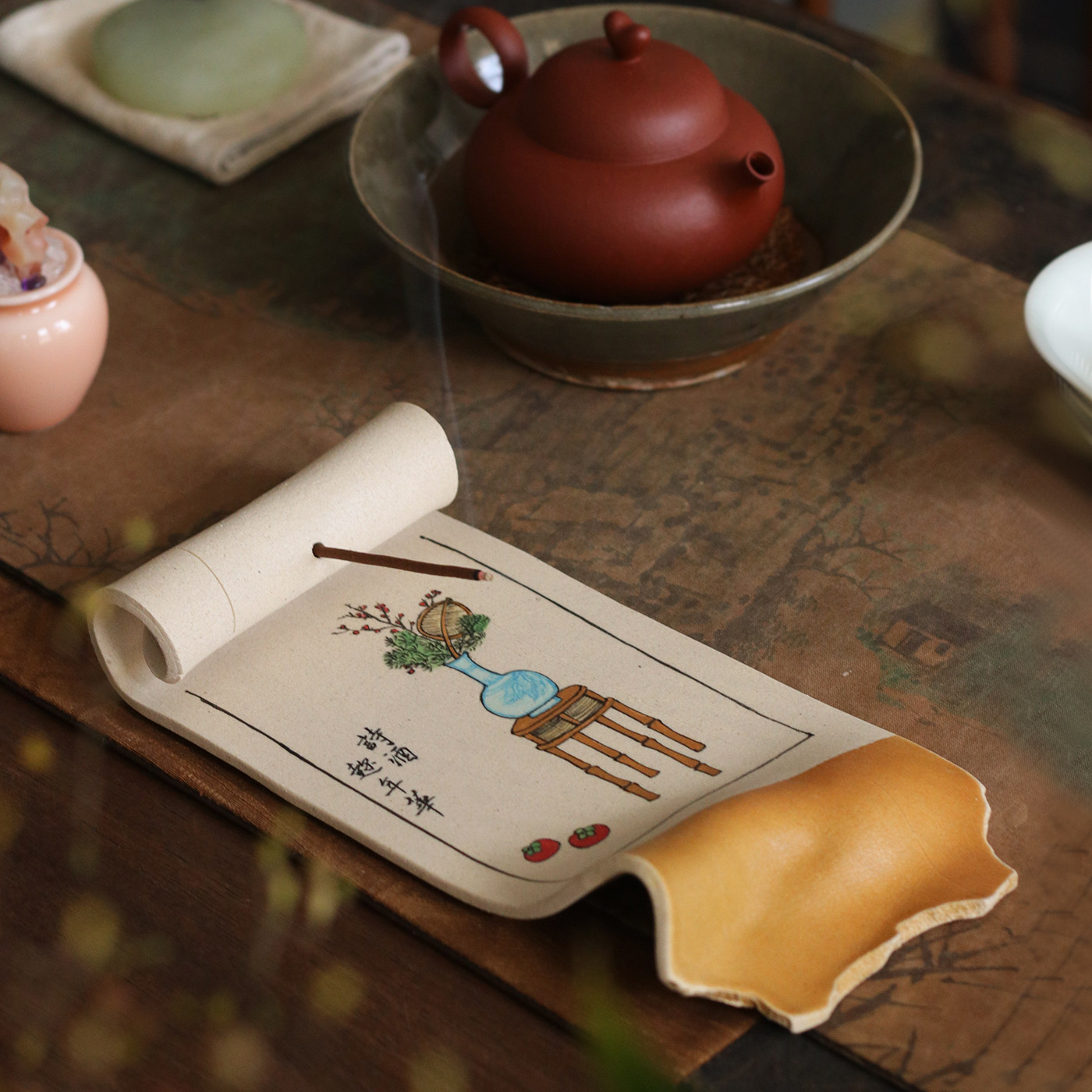 新品手工手绘清供香插壶承挂画装饰画彩绘,家居饰品,香托/香盘/香座/香插,淘宝优惠券,粉丝福利购,淘宝优惠卷