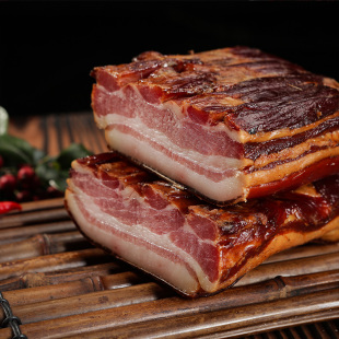 农家纯手工自制四川达州大竹土特产柴火烟熏腊肉腌火腿500g