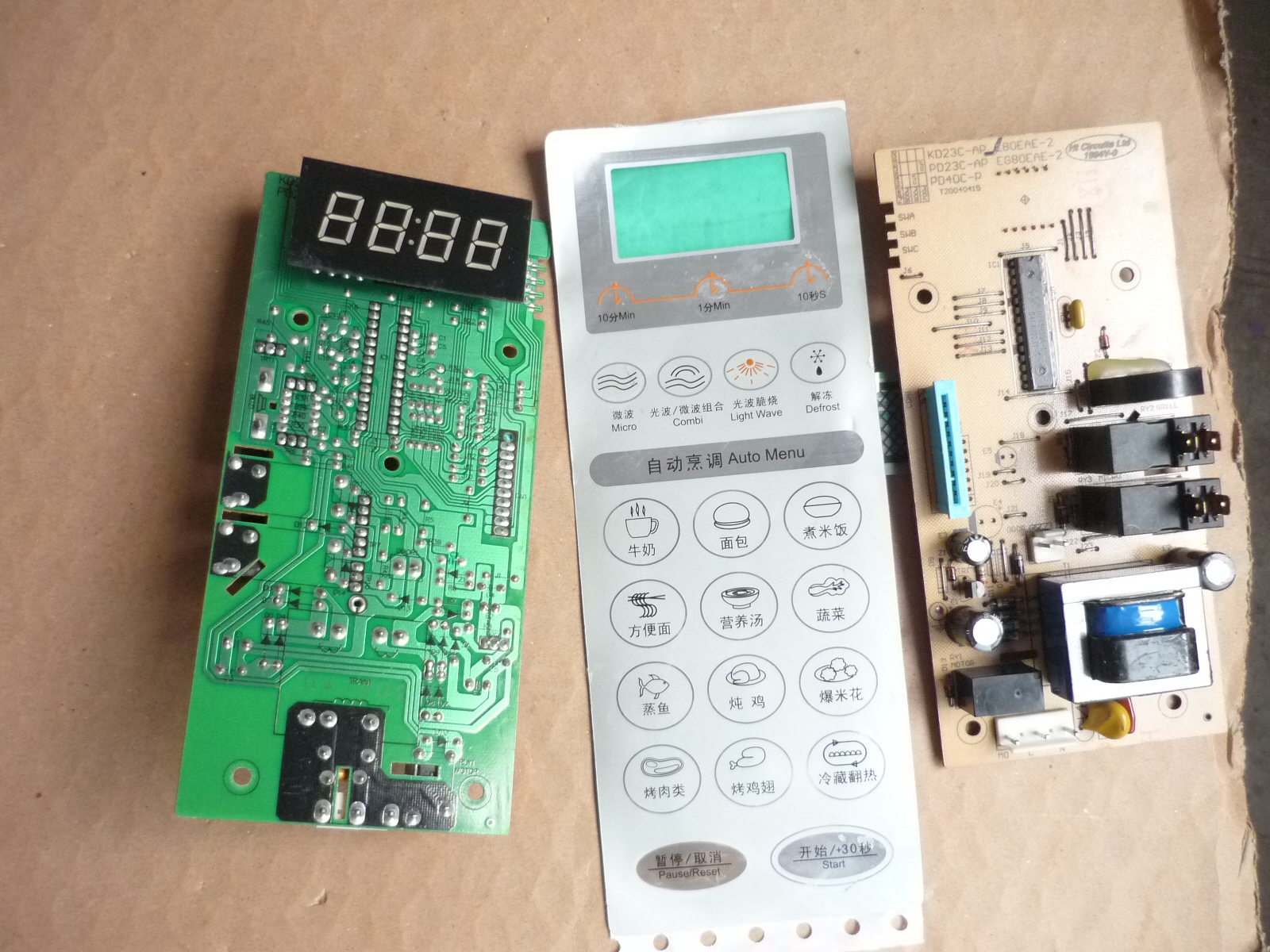 美的微波炉KD23C-AP配件主板KD23C-AP电脑板E80EAE-2显示电路板