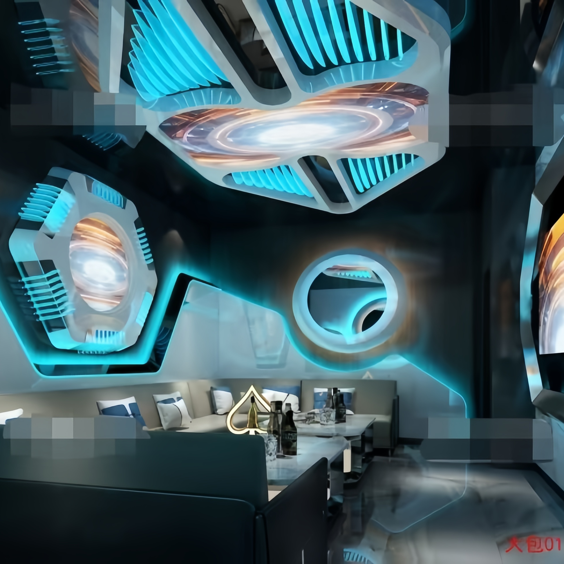 电玩城不锈钢模块酒店装修设计电竞馆模块装饰挂件网咖网吧台球馆