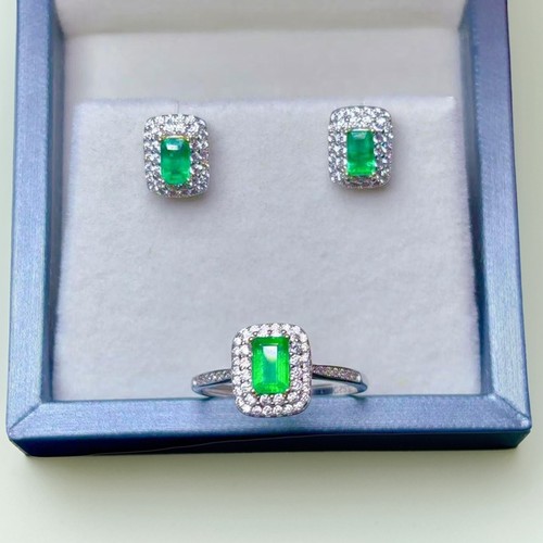 久源珠宝木佐色祖母绿套装