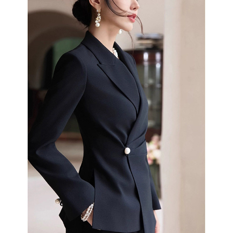 200斤感大码女装黑色西装外套胖mm春装新款修身职业西服2631
