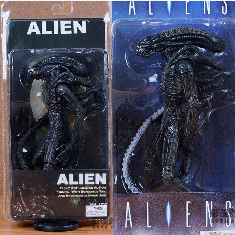 NECA alien 透明脑壳蓝黑异形 异形大战铁血战士 7寸可动手办模型