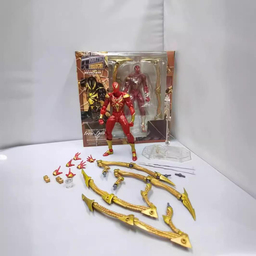 特价海洋堂 山口式 原色钢铁蜘蛛侠 黑色红色 可动手办模型摆件