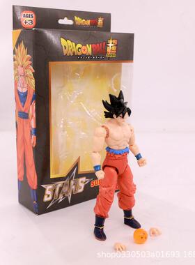 优版手办 优版可动黑发悟空蓝色蓝盒简款龙珠盒装小手办拼装