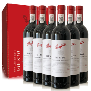 奔富BIN407干红葡萄酒 整箱6支装 木塞 澳洲原瓶进口 正品