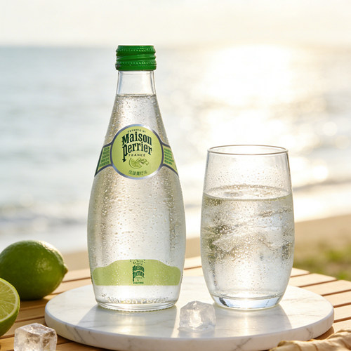 法国进口Perrier/巴黎水330ml*5瓶 生姜青柠味原味气泡矿泉水正品
