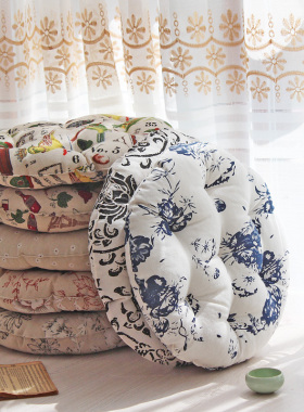 布艺蒲团椅垫打坐垫 榻榻米飘窗垫 圆形和室垫学生板凳 跪拜坐垫