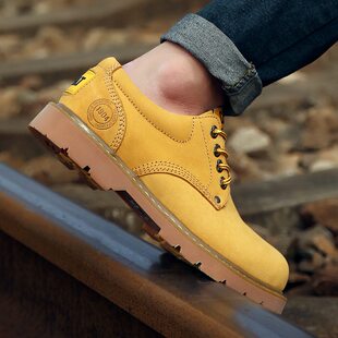 秋季时尚潮男鞋子头层牛皮户外登山鞋休闲工装鞋防滑耐磨大头鞋子