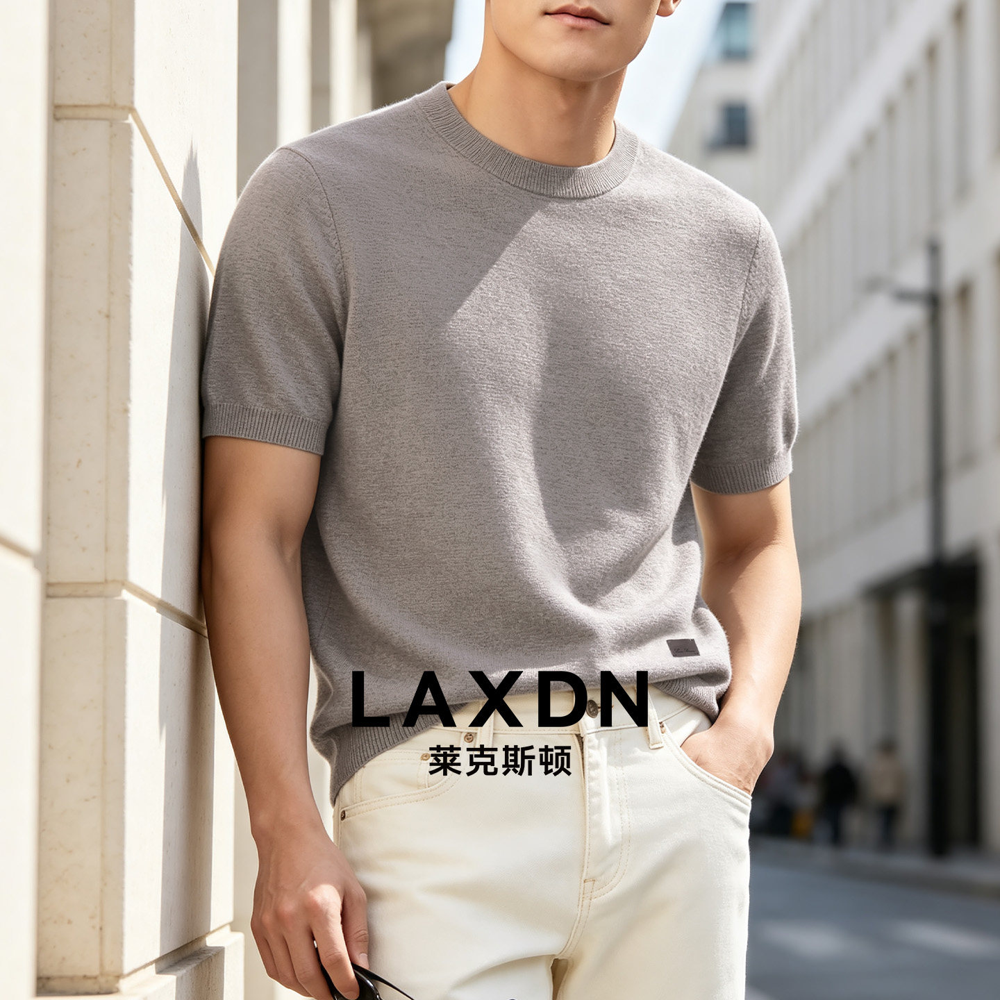 莱克斯顿含羊绒短袖针织衫图片