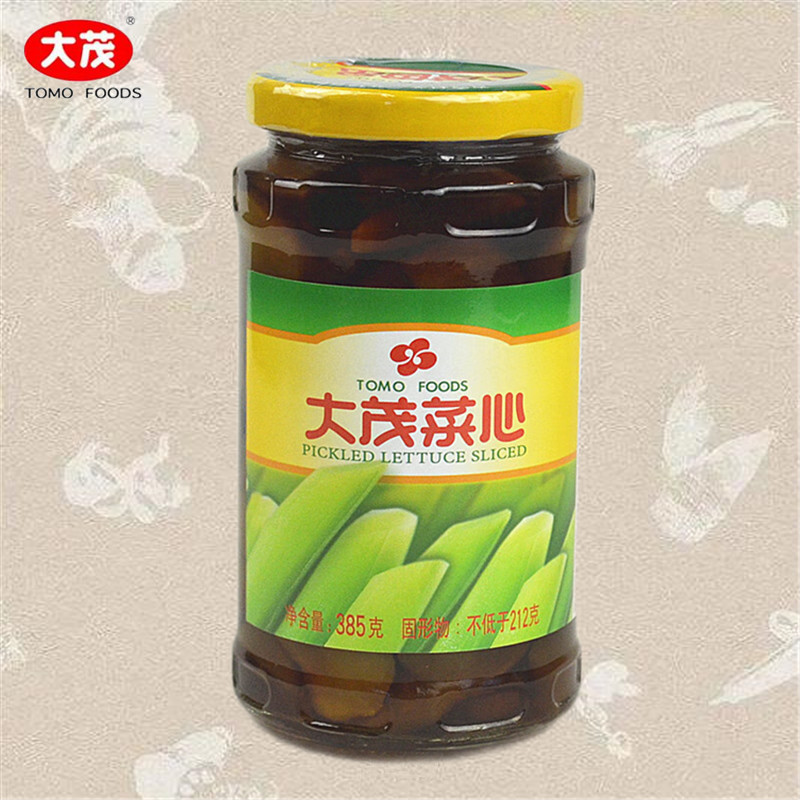 台湾风味 TOMO/大茂菜心 385g瓶装 素食莴笋 酱菜脆爽腌菜下饭菜