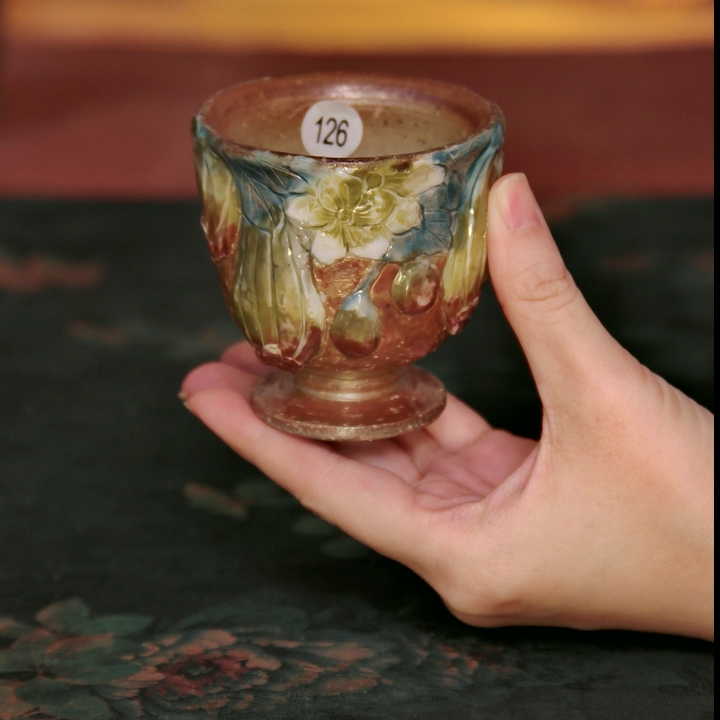 禾木老师蜜瓜杯子126号 柴烧茶杯子