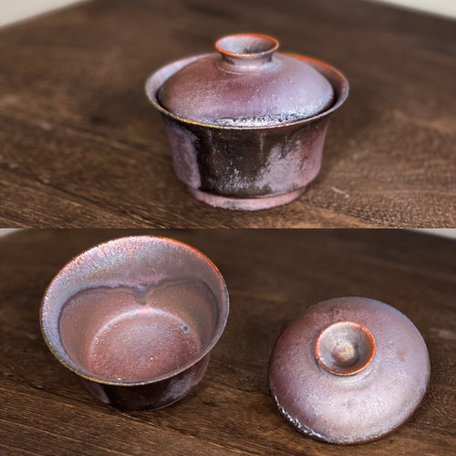 140ml墨彩竹节盖碗特272号（底足支钉痕）林峰老师上新 盖碗