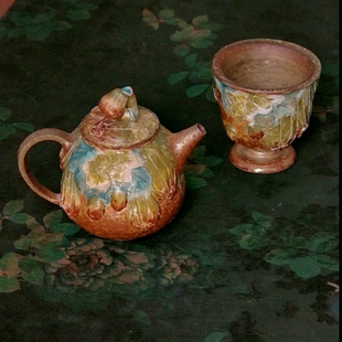 柴烧宝瓶壶 234号蜜瓜壶杯组 220ml 禾木老师