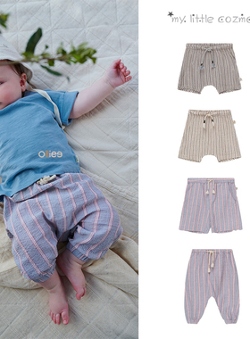 折扣款 现货西班牙My Little Cozmo 有机棉婴儿童短裤条纹长裤