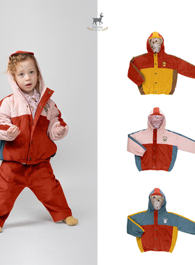 折扣款 现货秘鲁Red Caribou 儿童男女宝宝加厚戴帽外套拼色外套