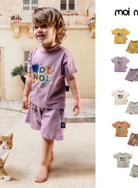 折扣款 现货土耳其Moi Noi 男童女童纯棉短袖家居服运动套装
