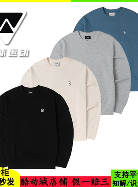 国内现货MLB圆领LOGO时尚男女运动休闲针织卫衣套头衫3AMTB9144